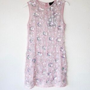 Cynthia Rowely Pink 3D Floral Design Dress